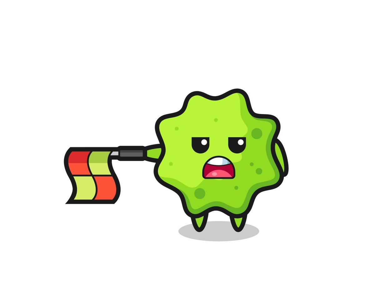 splat character as line judge hold the flag straight horizontally vector