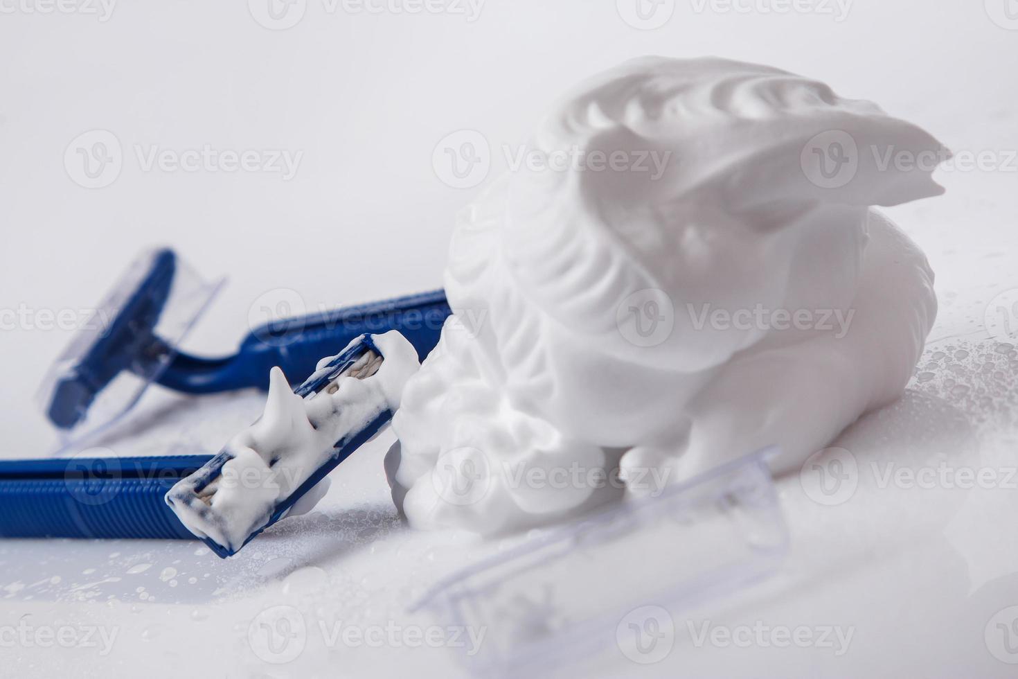 Shaving razors and foam photo