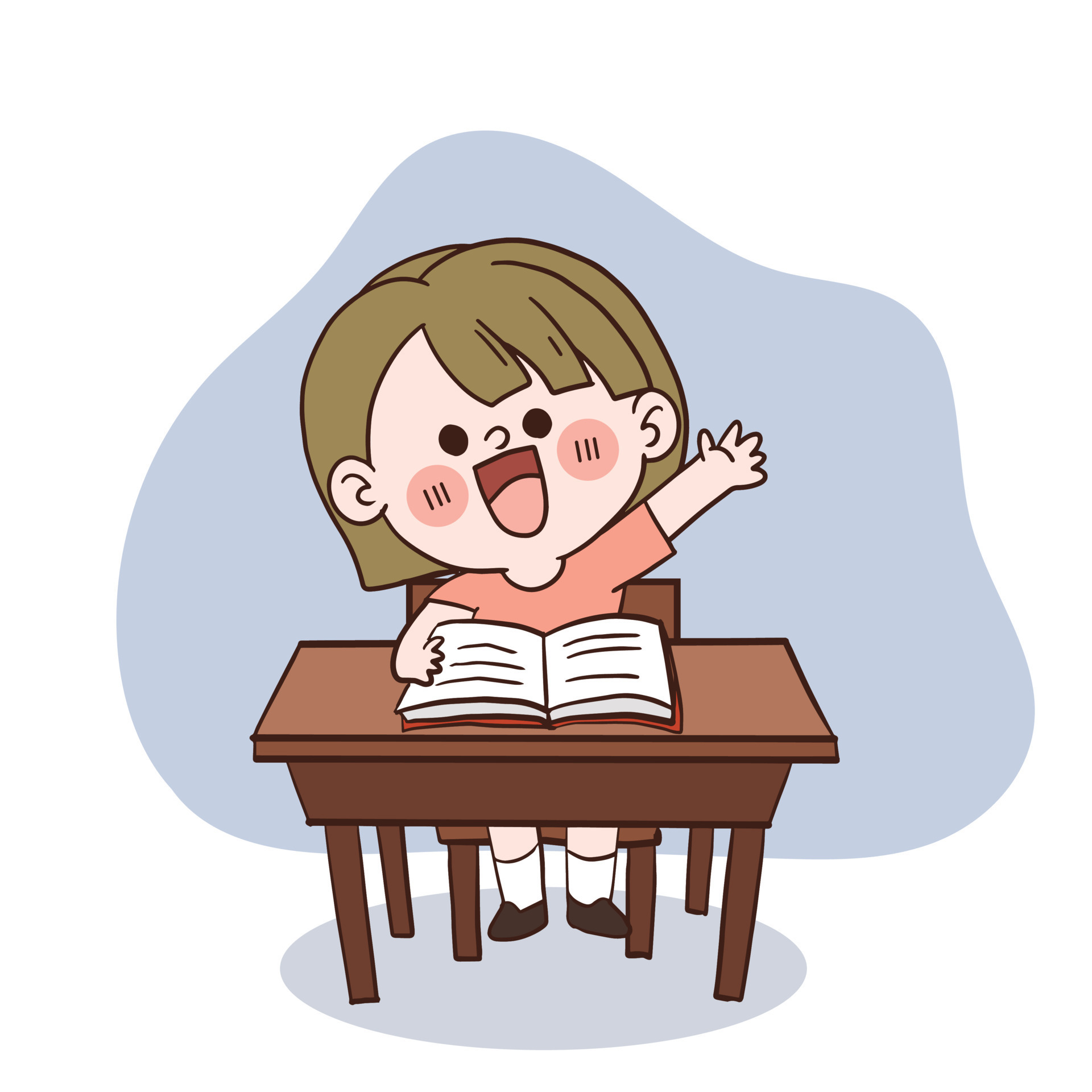 A cute happy little student girl in the classroom is hand up to answer the vector cartoon character 7750953 Vector Art at Vecteezy A cute happy little student girl in the classroom is hand up to answer the vector cartoon character 7750953 Vector Art at Vecteezy