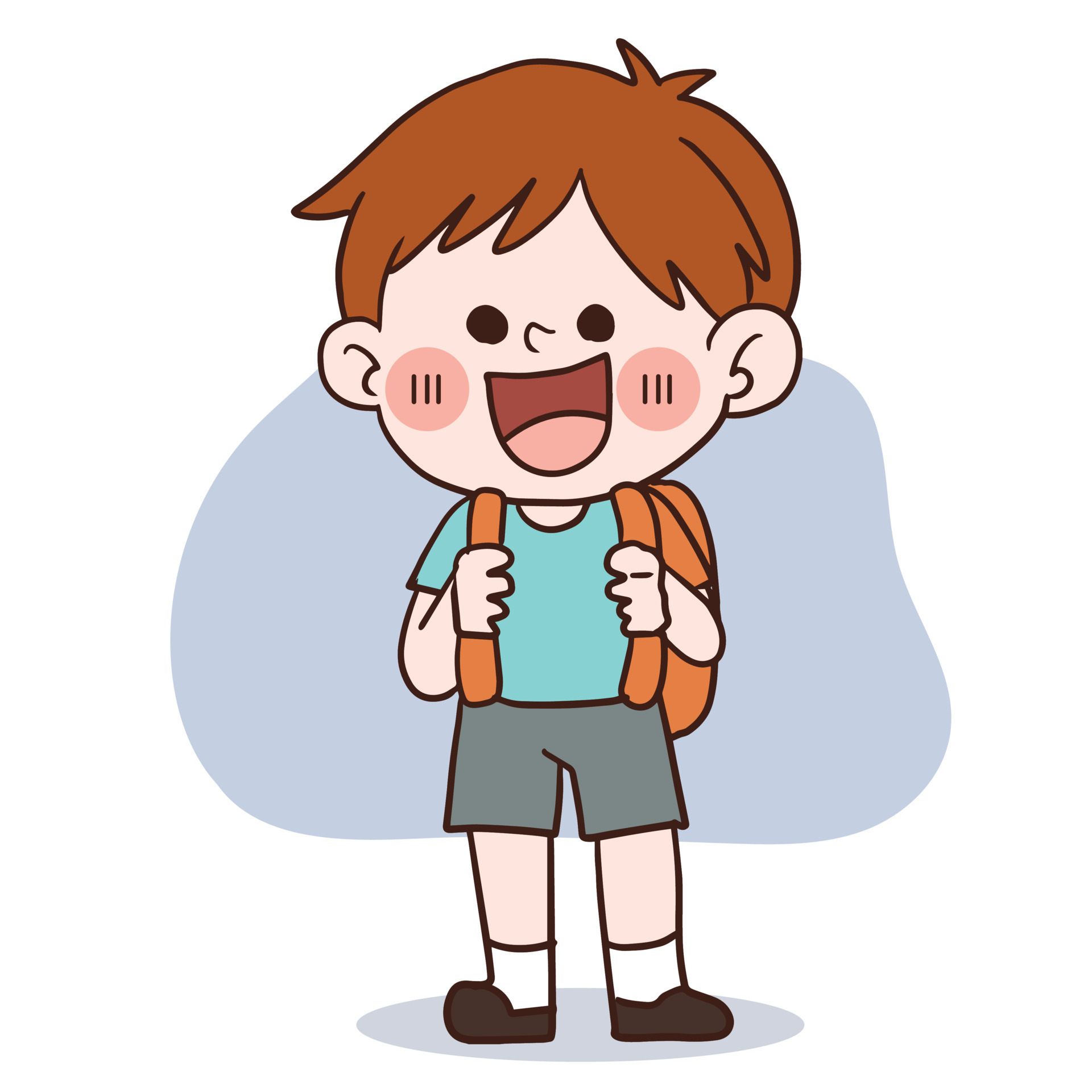 back to school   happy little boy going to school.  vector cartoon character 7750961 Vector Art at Vecteezy