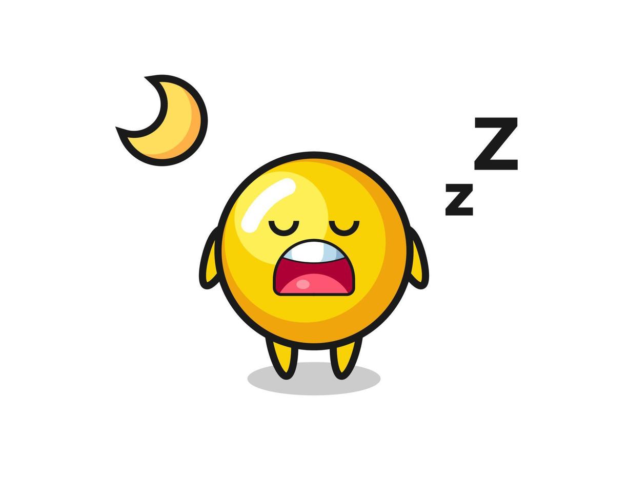 egg yolk character illustration sleeping at night vector