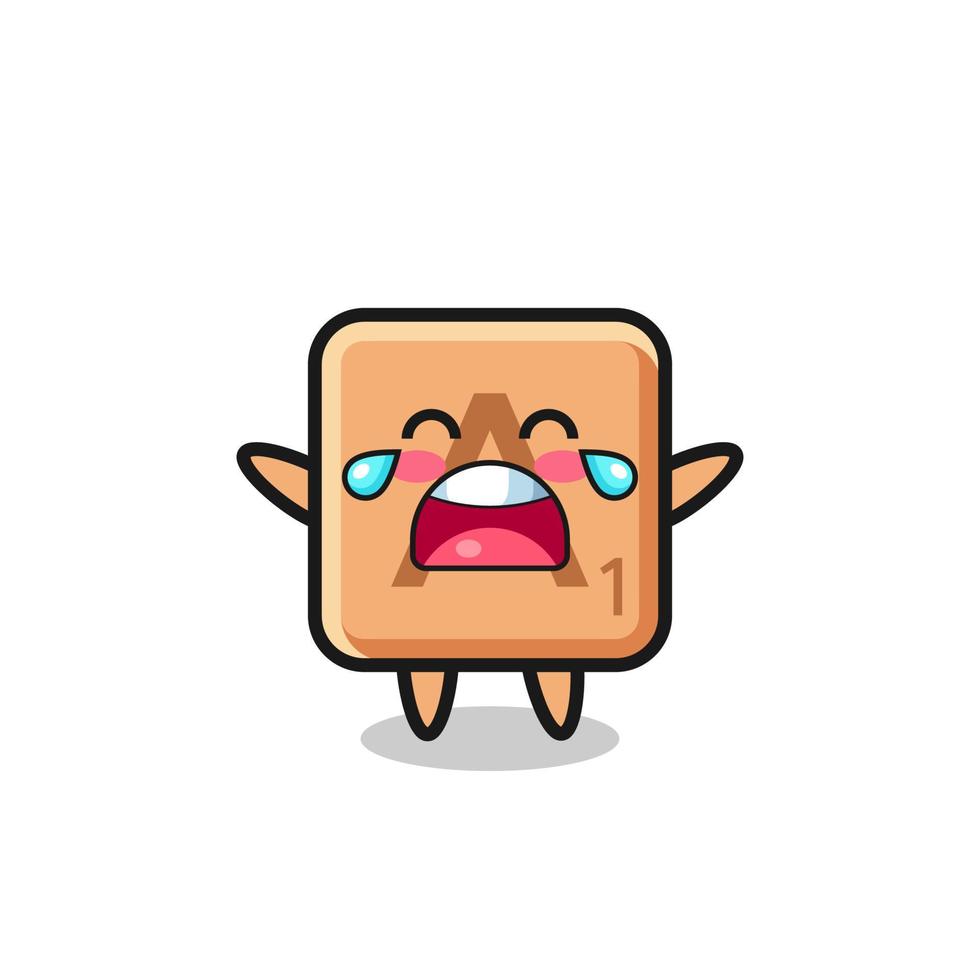 the illustration of crying scrabble cute baby vector