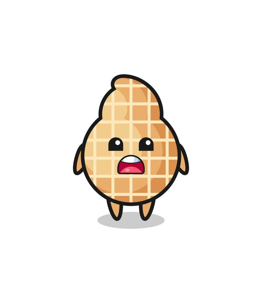 peanut illustration with apologizing expression, saying I am sorry vector