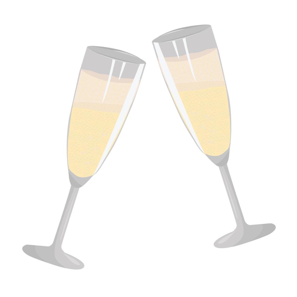 Two glasses of champagne vector