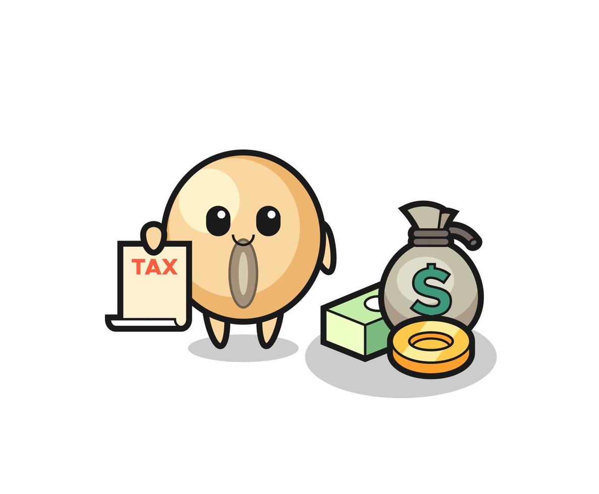 Character cartoon of soy bean as a accountant vector