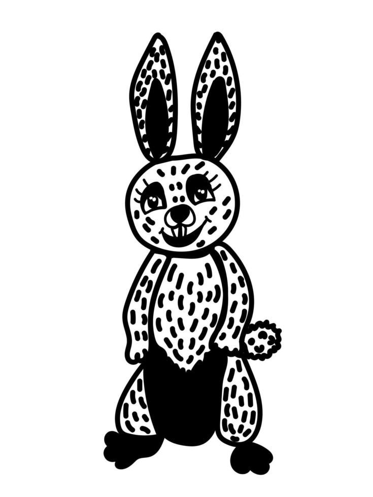 Rabbit, monochrome illustration vector