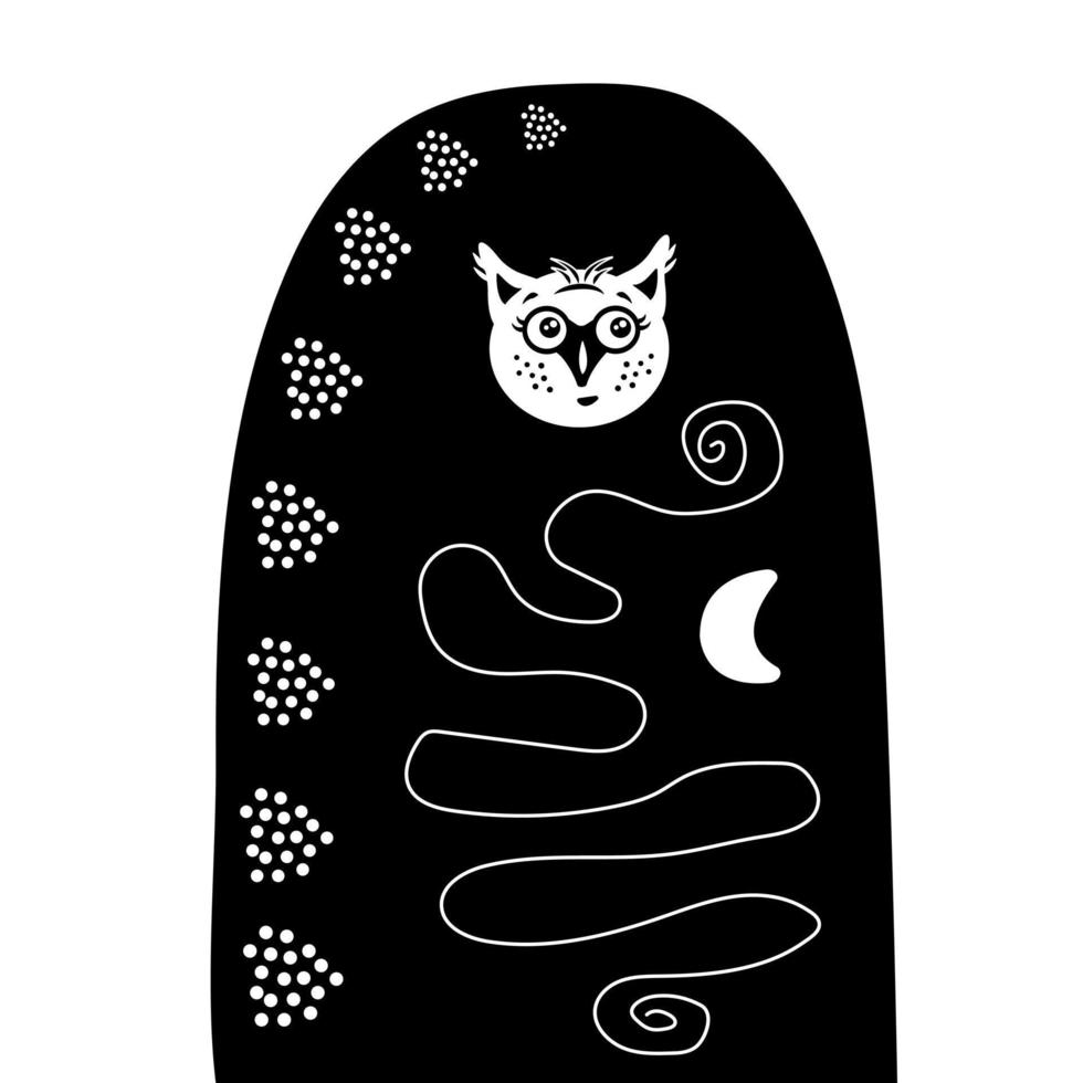 Black door with owl vector