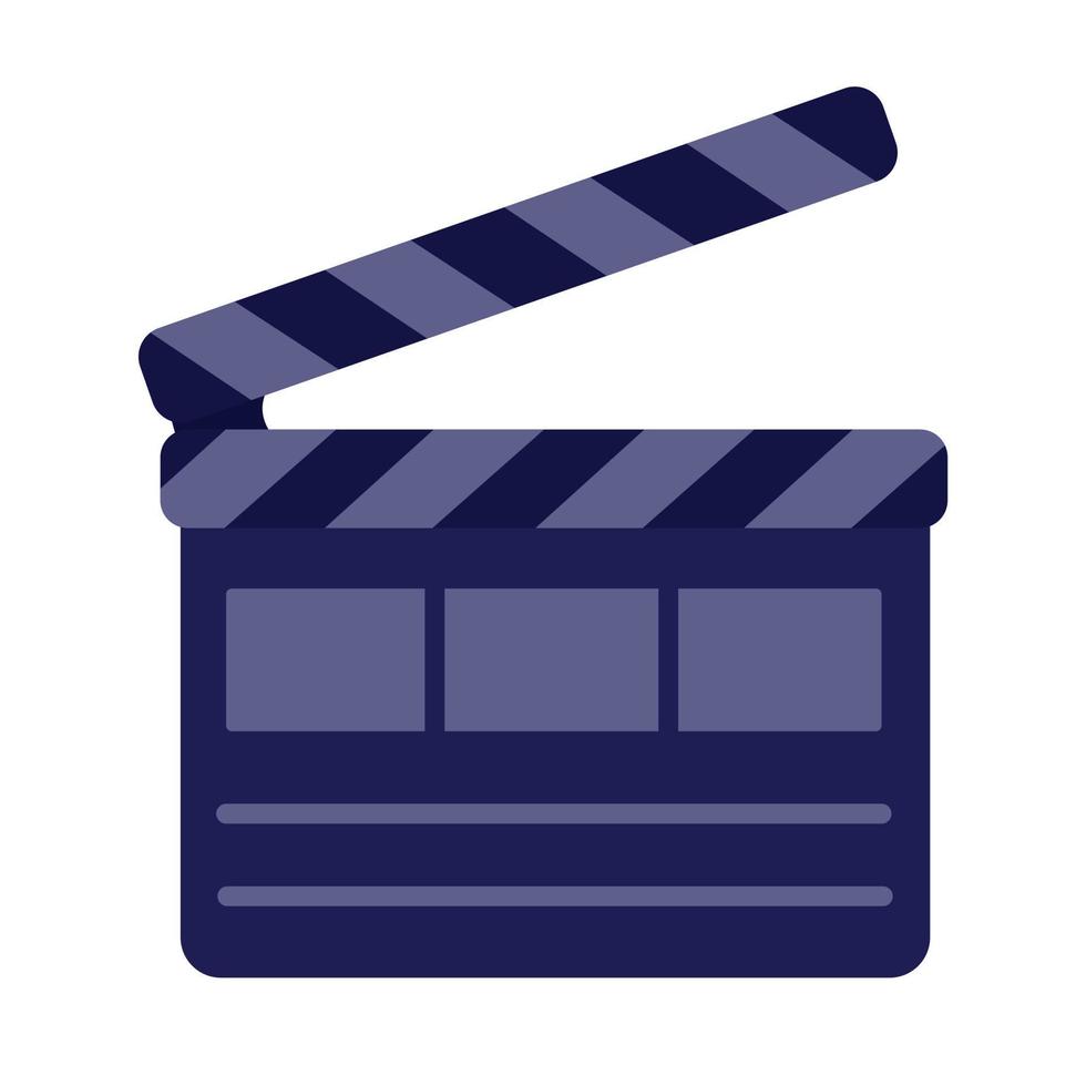 Clapperboard, illustration in blue shades vector