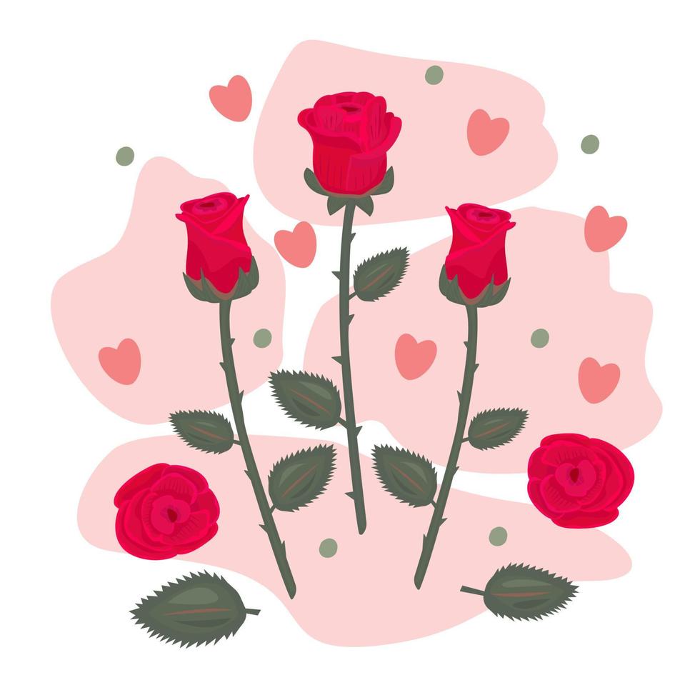 Composition of red roses vector