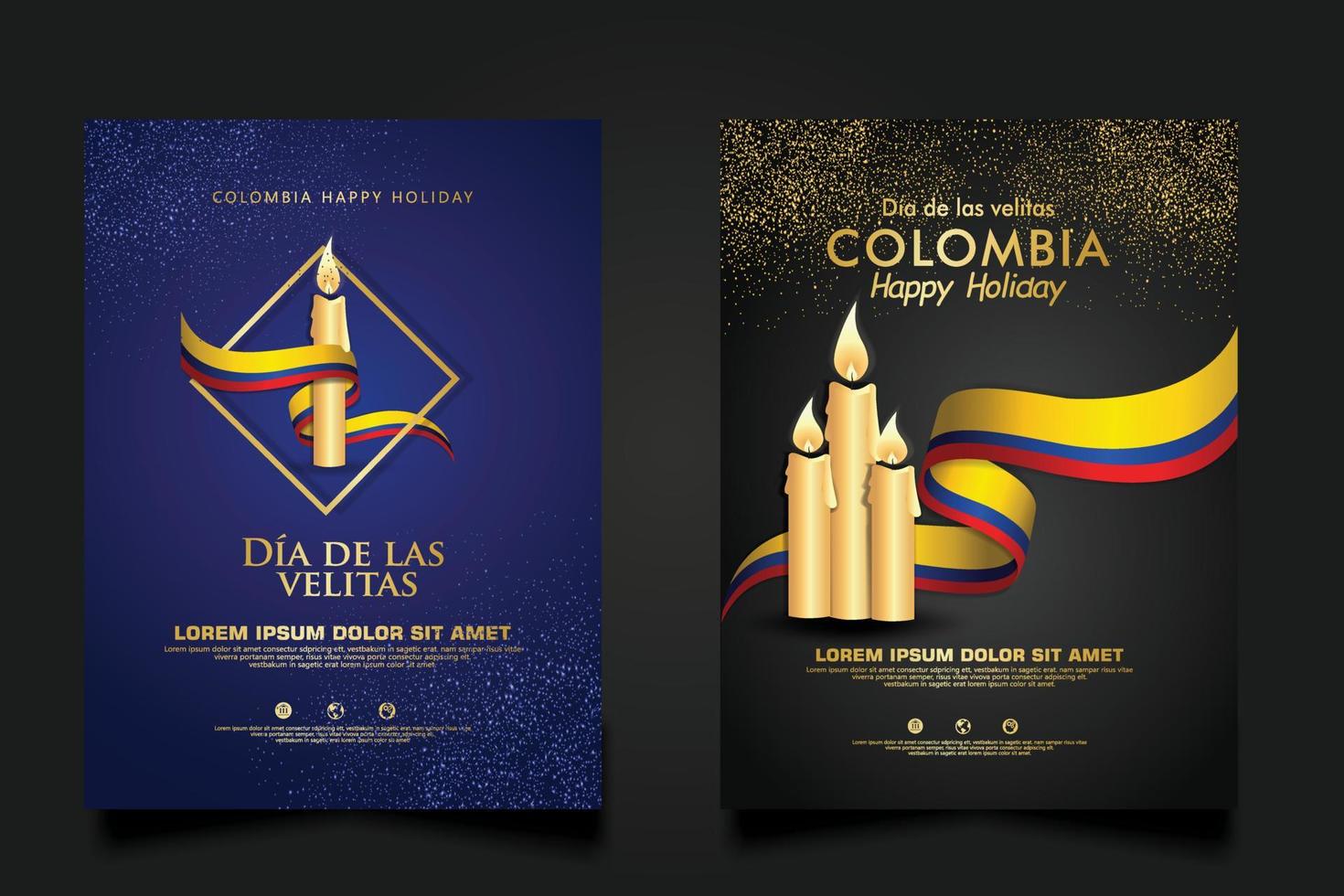 establecer la plantilla de fondo del día de colombia. vector