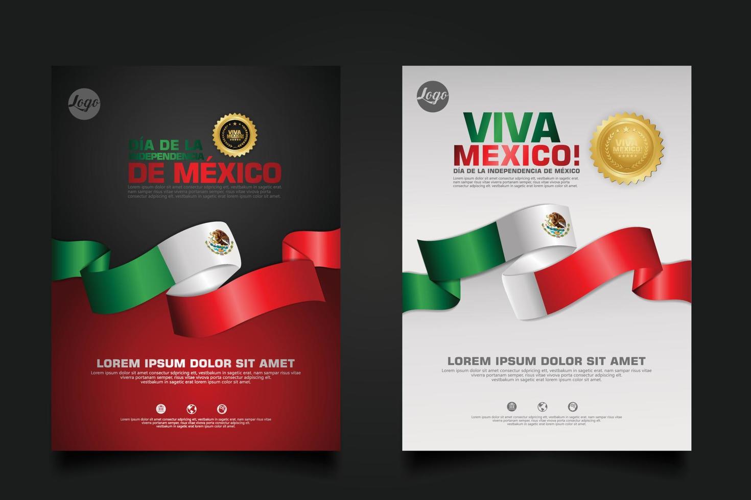 Mexico happy Independence Day background template. vector