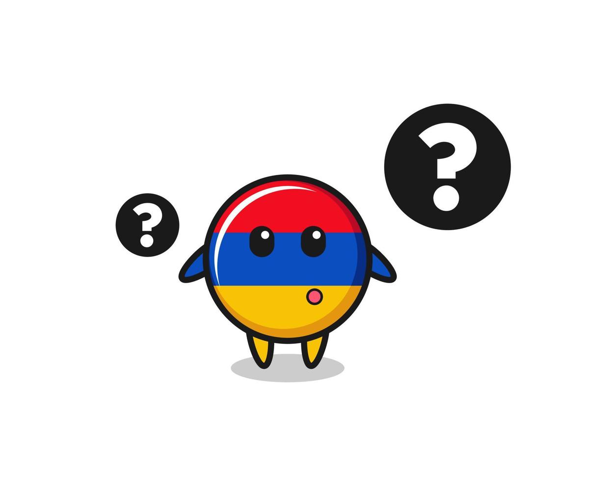 Cartoon Illustration of armenia flag with the question mark vector