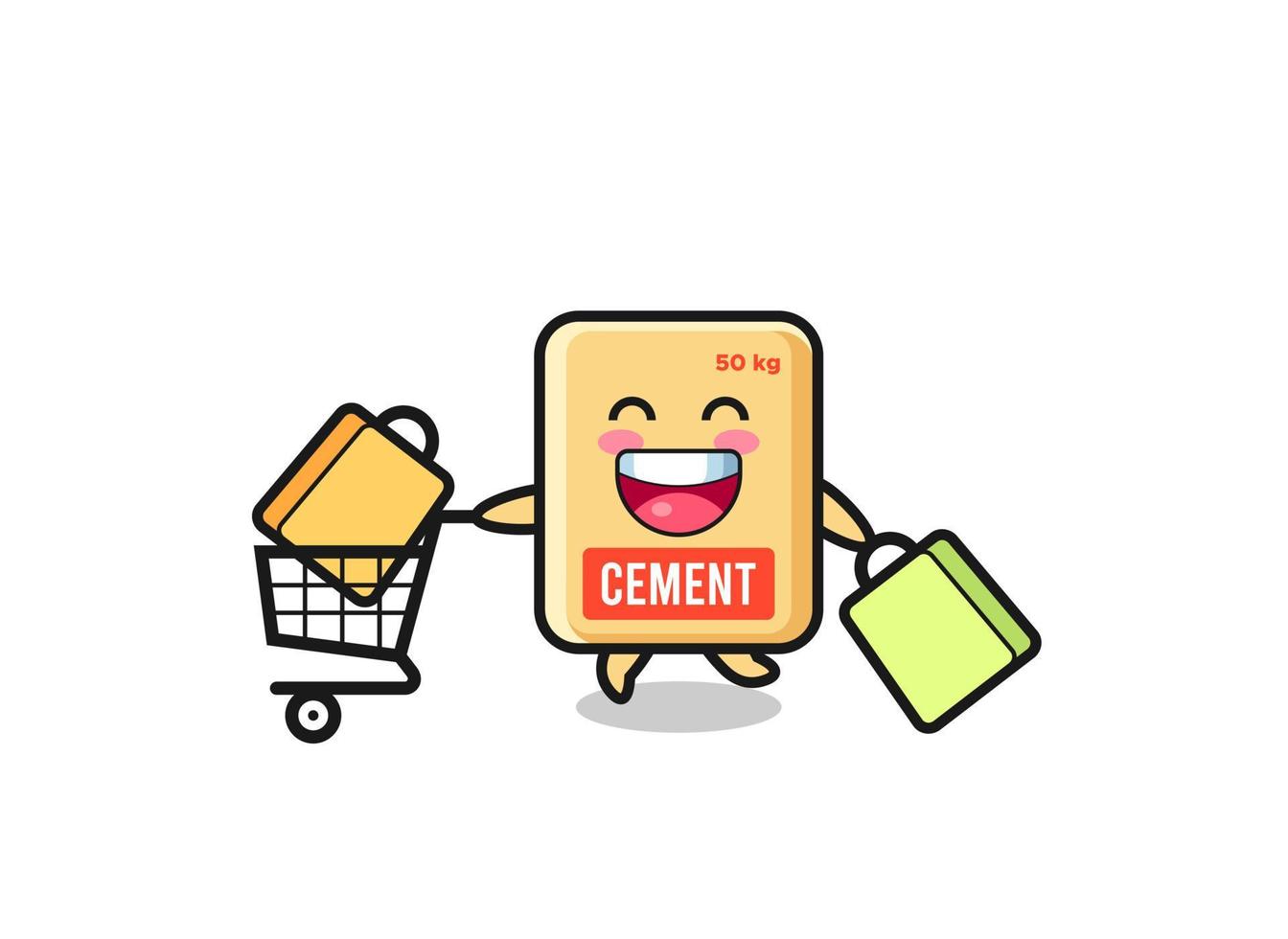 black Friday illustration with cute cement sack mascot vector