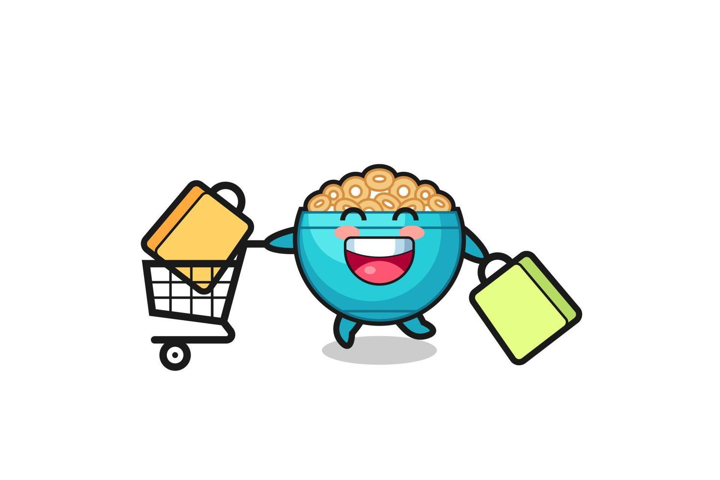 black Friday illustration with cute cereal bowl mascot vector