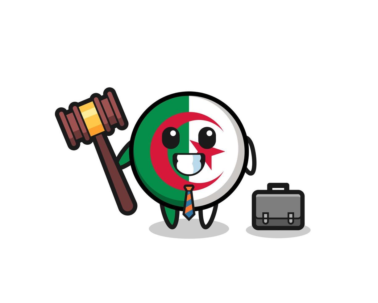 Illustration of algeria flag mascot as a lawyer vector