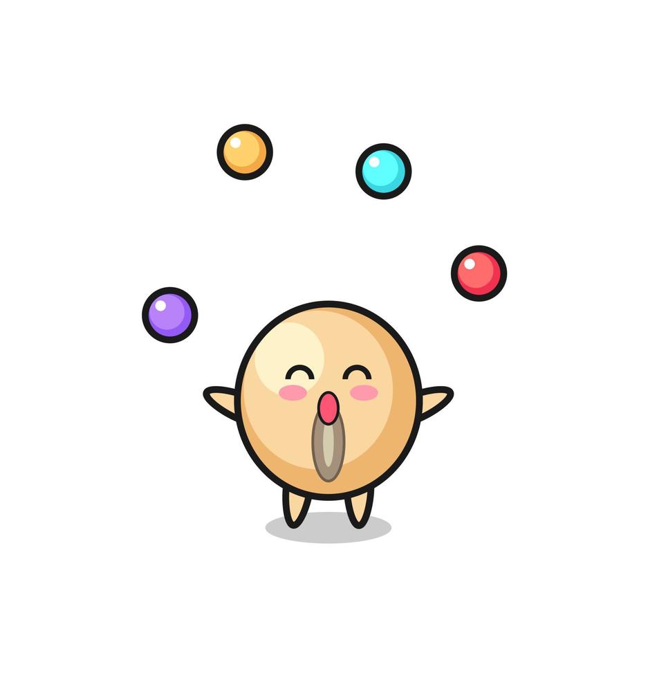 the soy bean circus cartoon juggling a ball vector