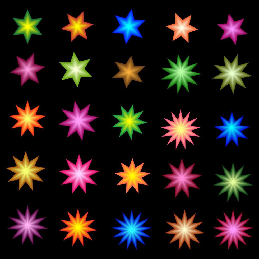 colección de estrellas color icono festival de navidad botón etiqueta pegatina promoción vector ilustración