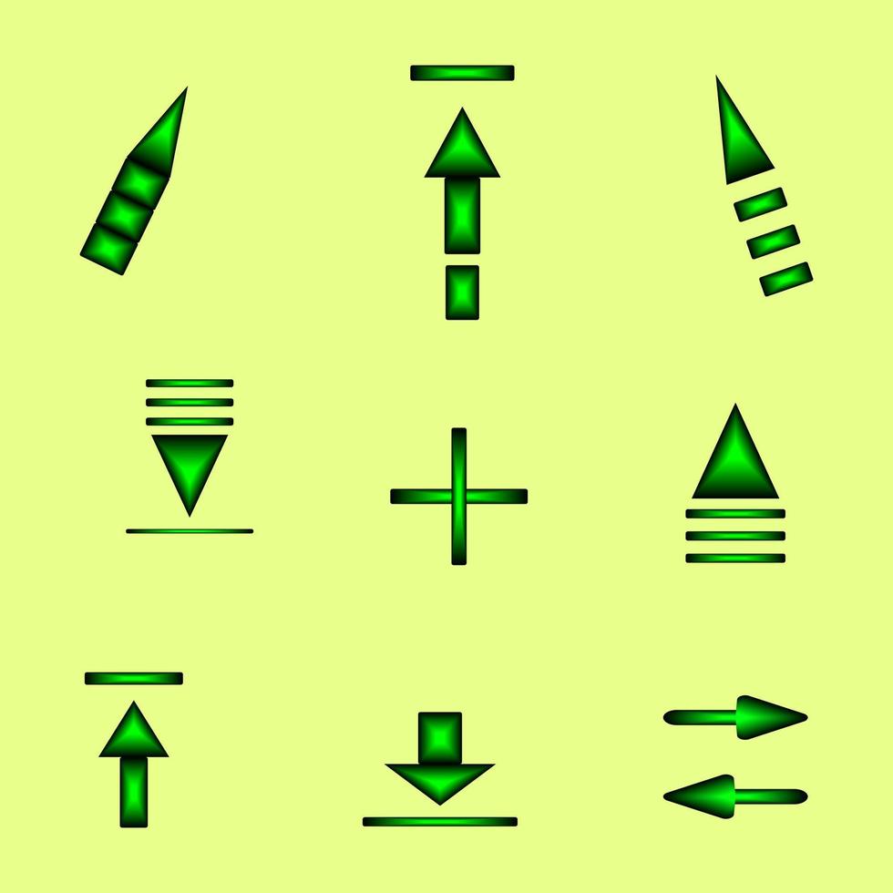 nueva colección de iconos establecer flecha arriba dirección de descarga infografía resumen fondo vector ilustración