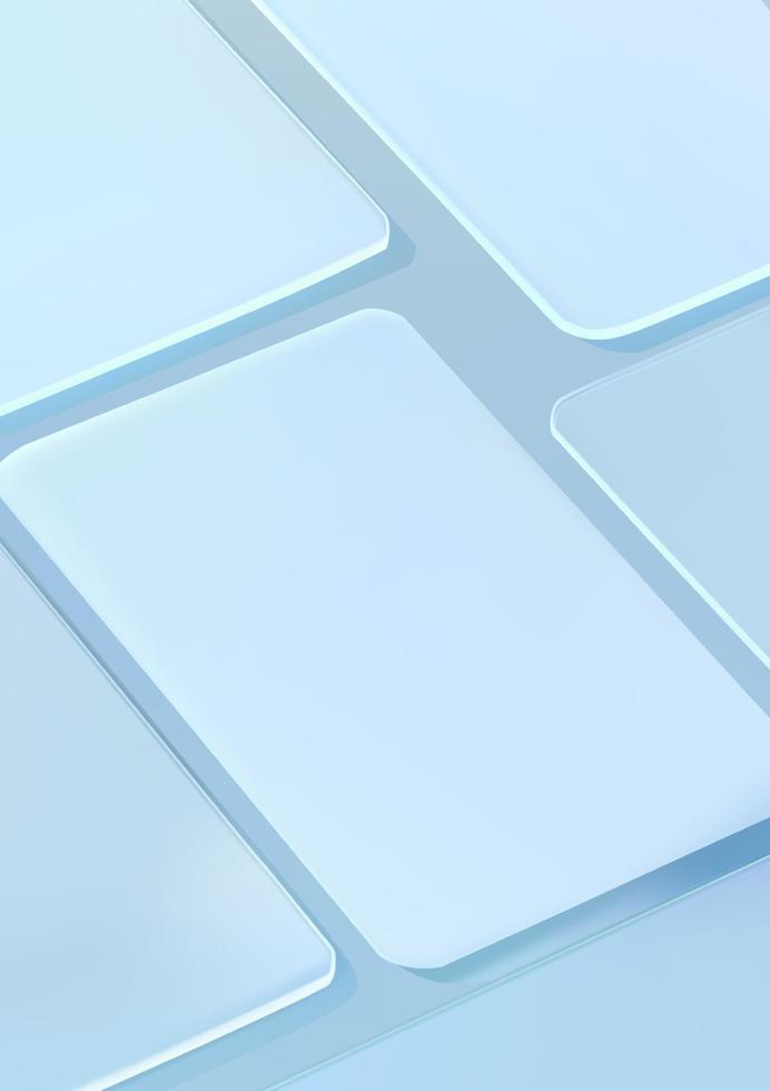 Product platform with blue glass.Background vector 3d rendering glass podium platform. stand show cosmetic product.