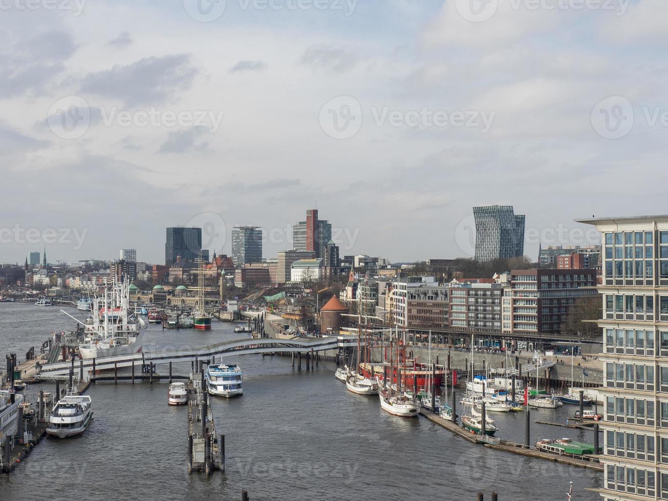 the city of Hamburg at the river elbe photo