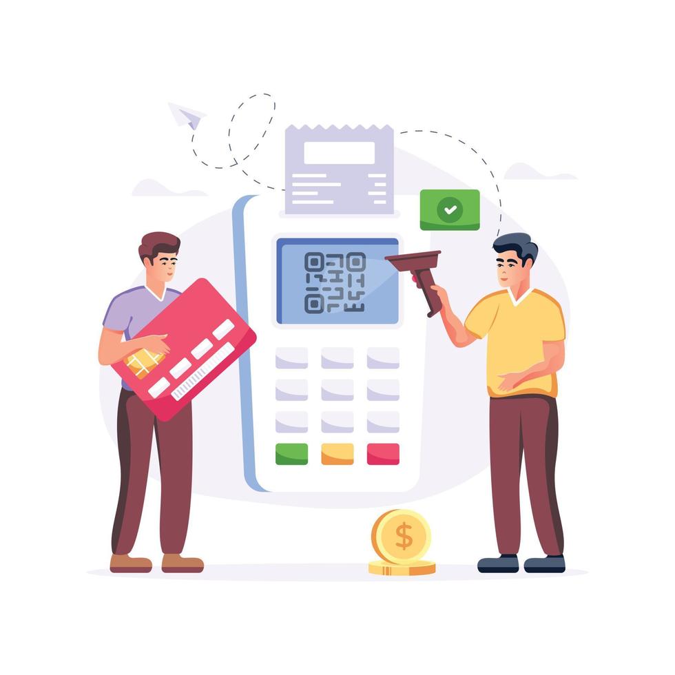 Get hold of this barcode payment flat illustration vector