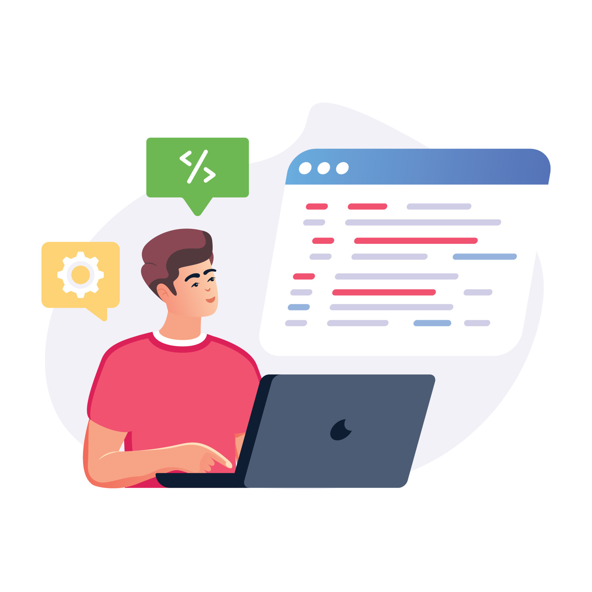 Modern flat illustration of programming 7752104 Vector Art at Vecteezy