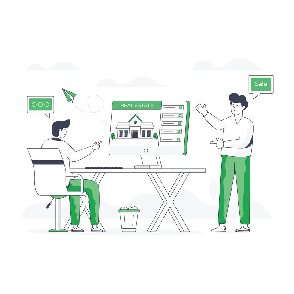 Illustrative flat vector of property website