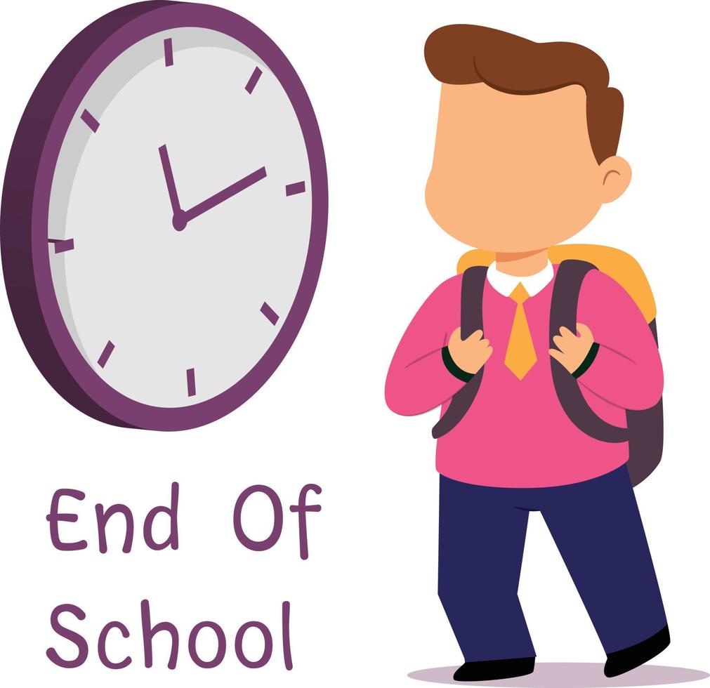 Schoolboy are happy because it's time to go home from school. end of