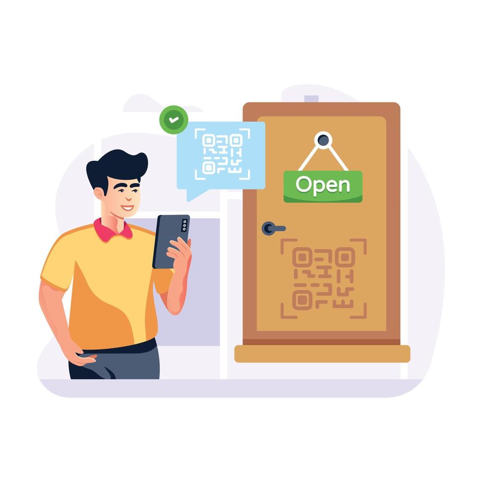 Check out this modern flat illustration of smart entry vector