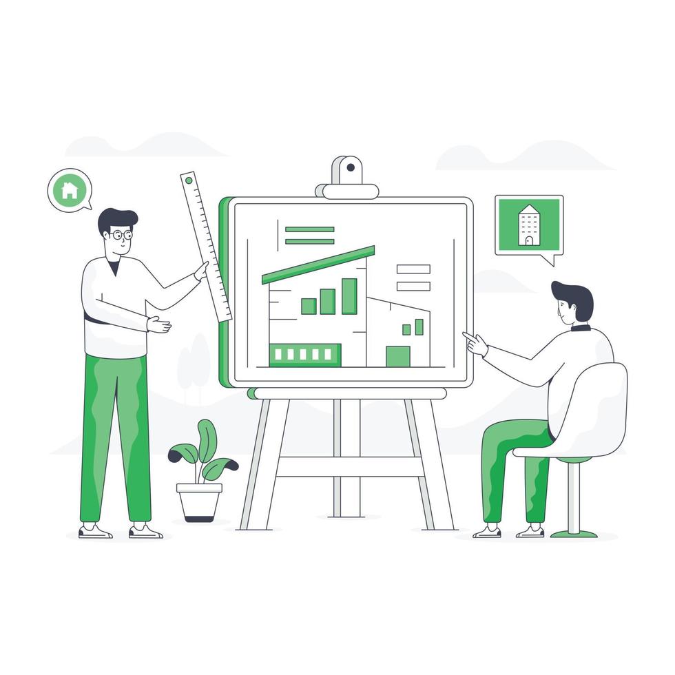 Trendy flat illustration of property dealer vector