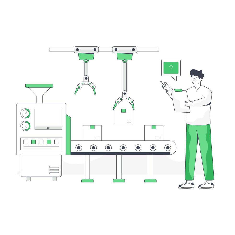 A scalable flat illustration of conveyor belt vector