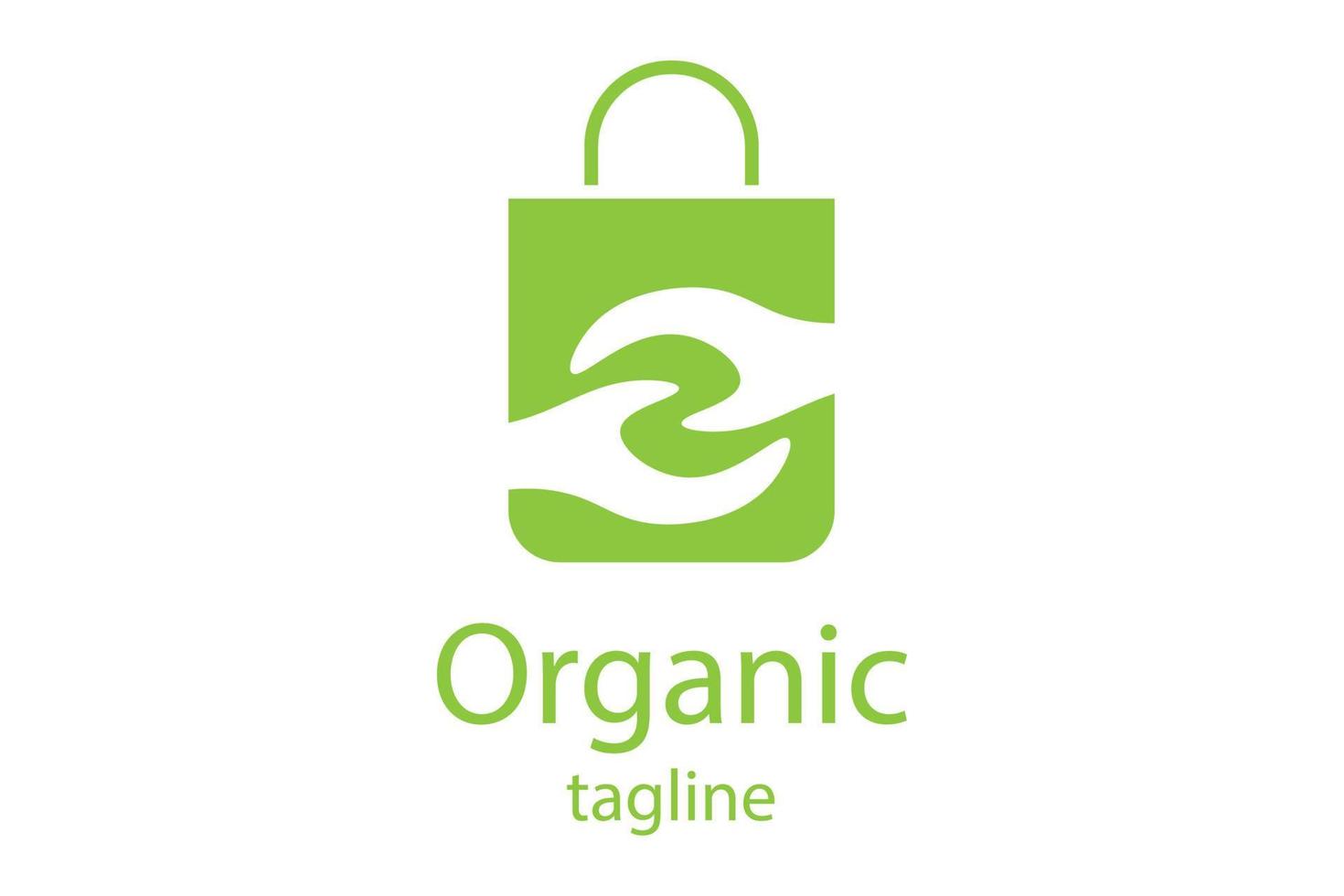 Organic Shoping Bag Logo Icon vector