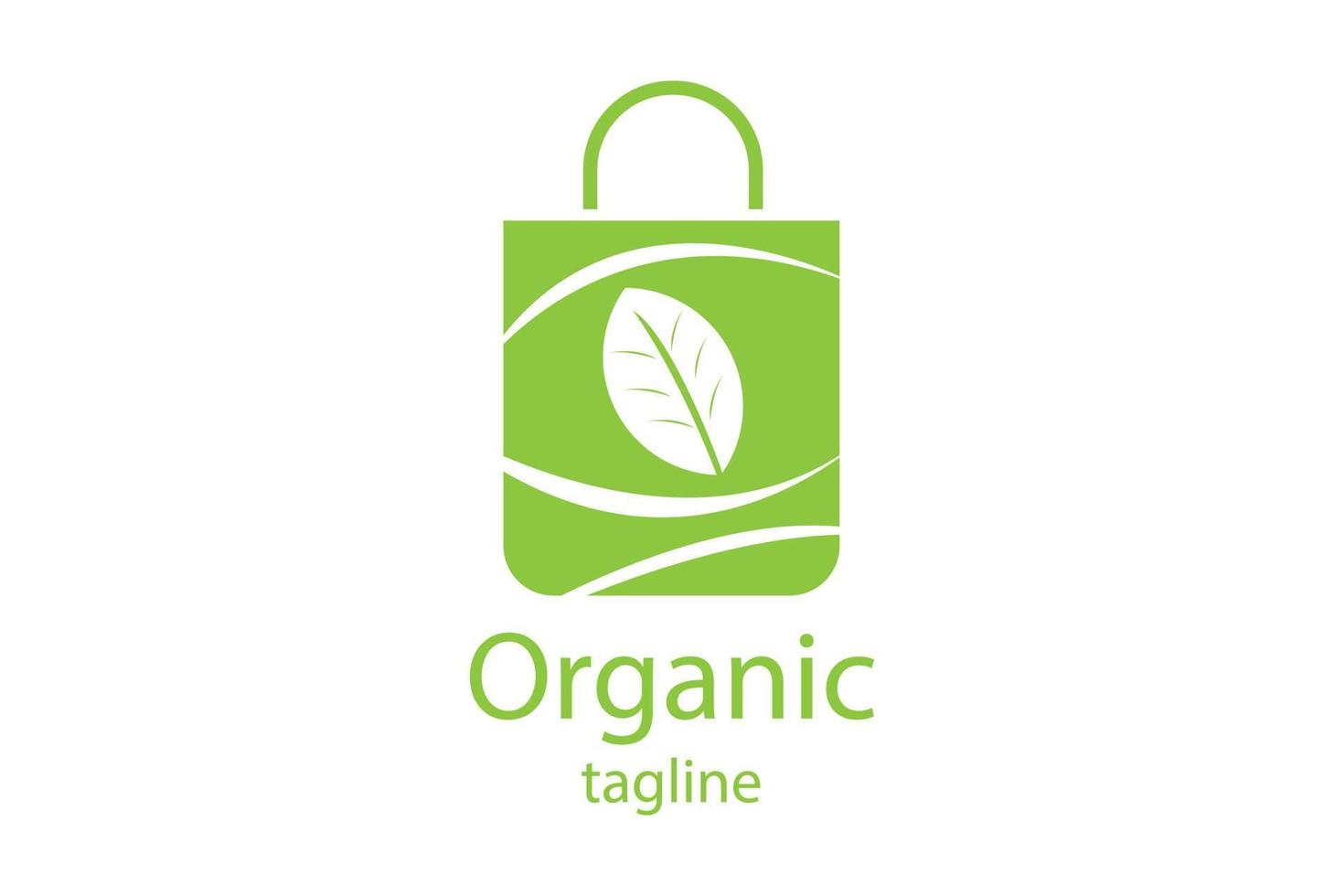 Organic Shoping Bag Logo Icon vector