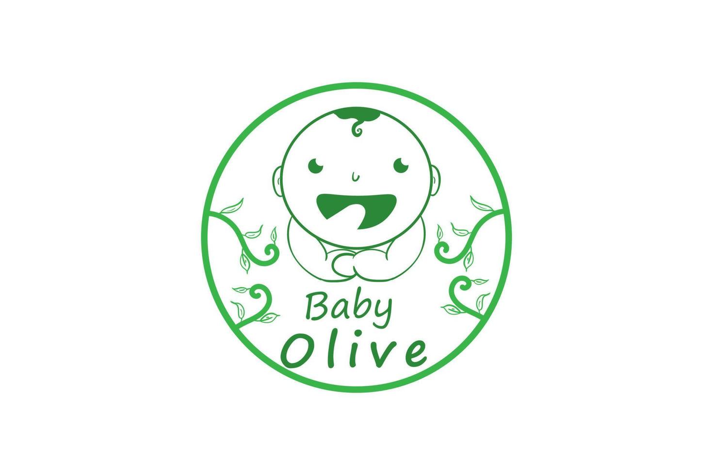 Cute Baby Logo Icon Design vector