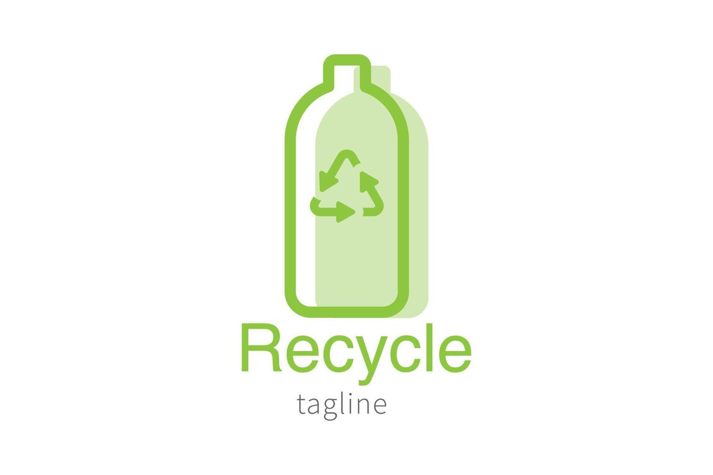 reciclar botella orgánica logo icono diseño gráfico vector