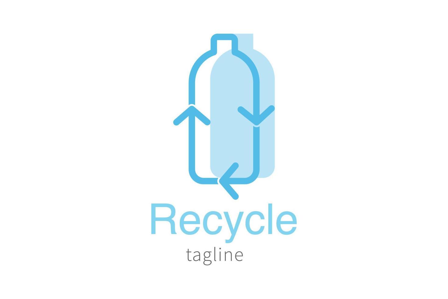 reciclar botella orgánica logo icono diseño gráfico vector