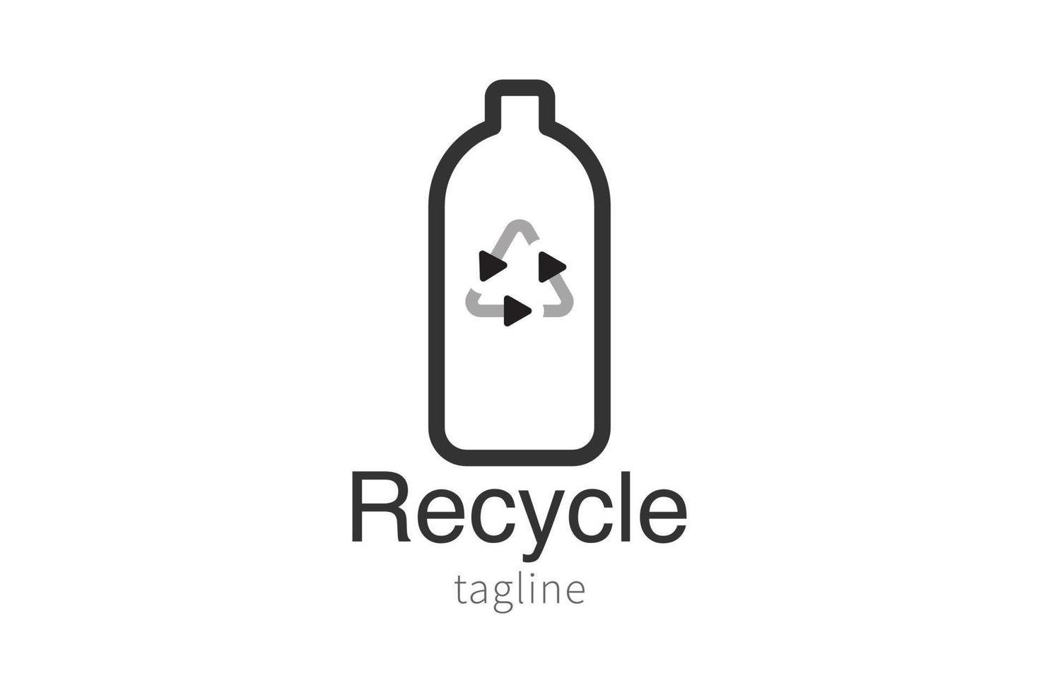 reciclar botella orgánica logo icono diseño gráfico vector