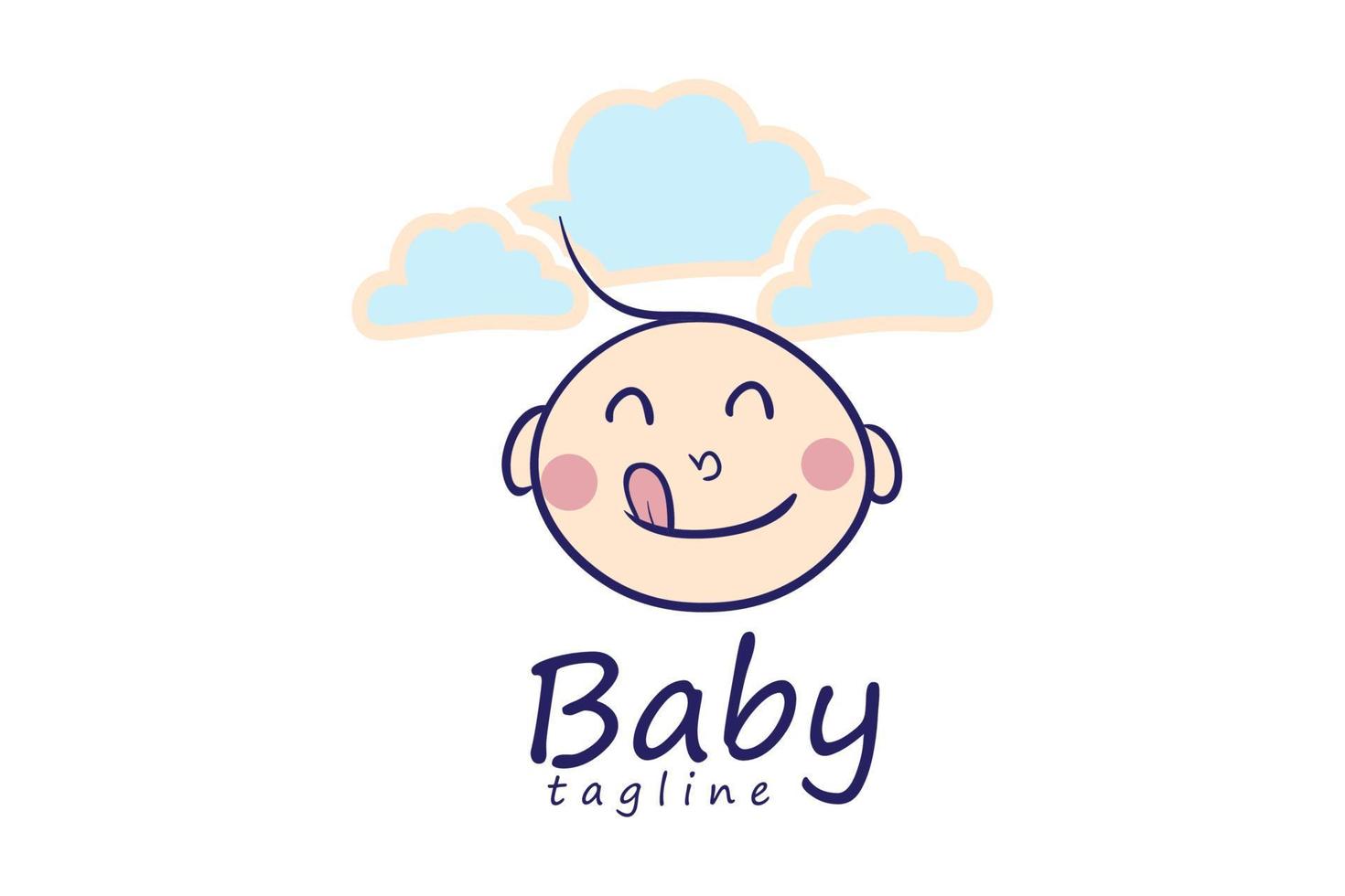 Cute Baby Logo Icon Design vector