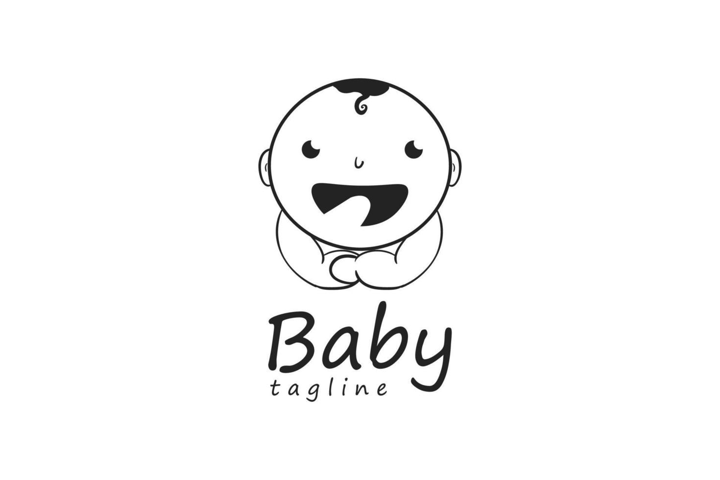 Cute Baby Logo Icon Design vector