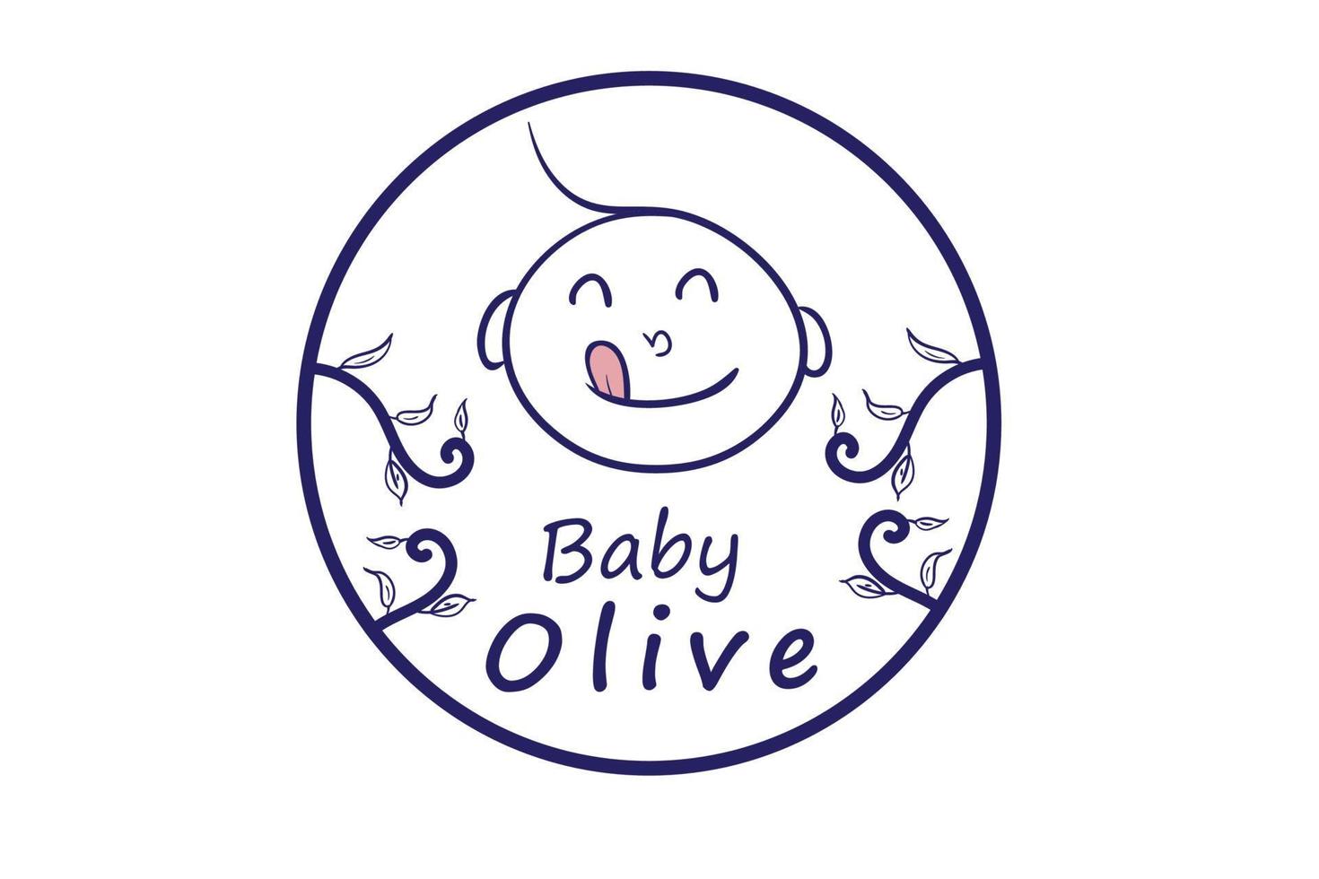 Cute Baby Logo Icon Design vector