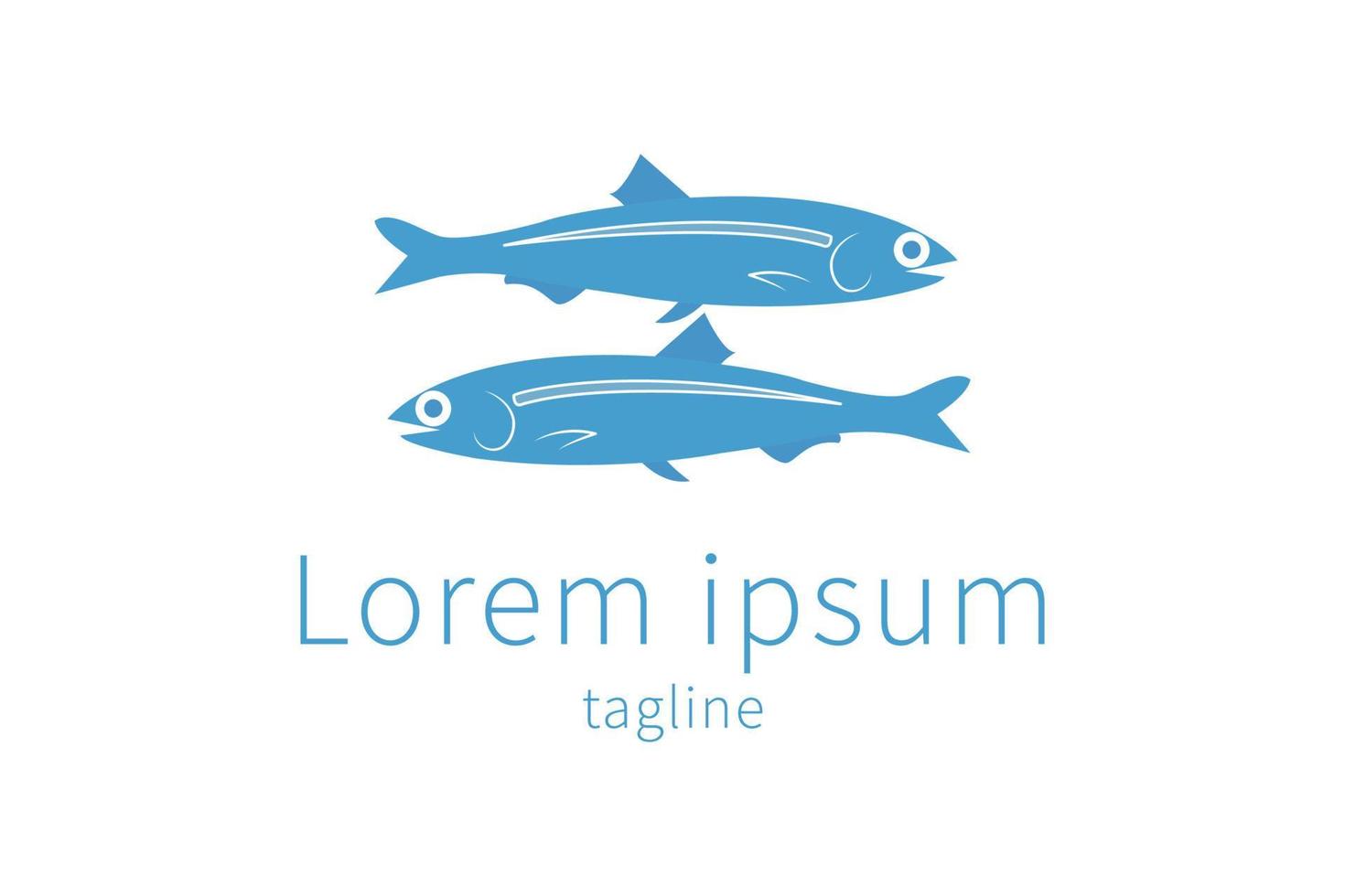Anchovy Fish Logo Icon vector