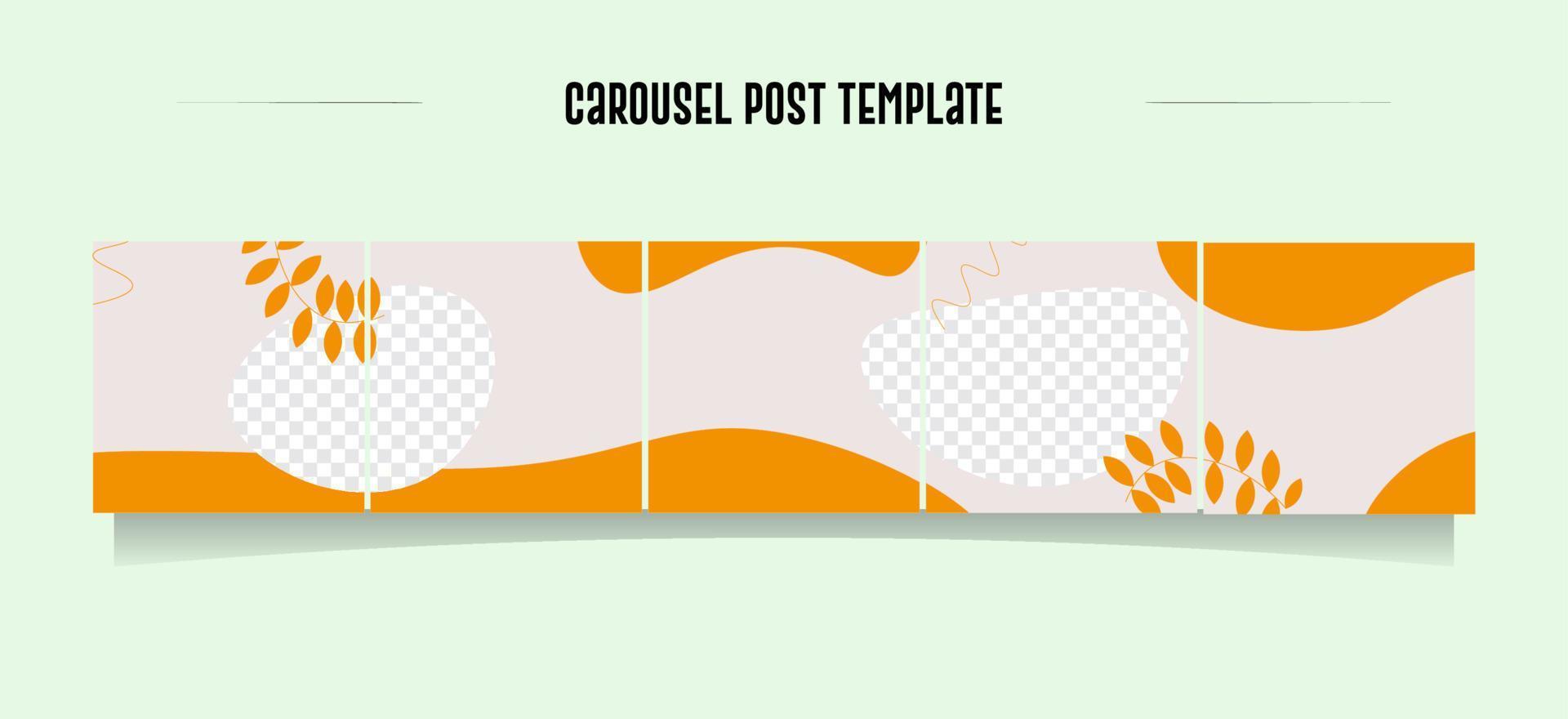 Carousel Post Template on Social Media vector