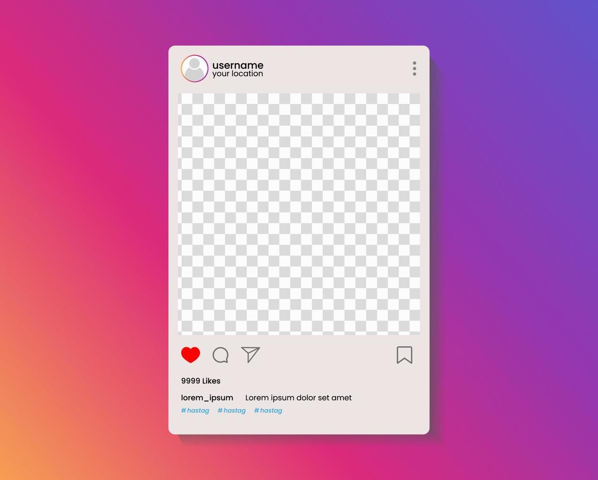 Social Media Post Template, Vector Mockup