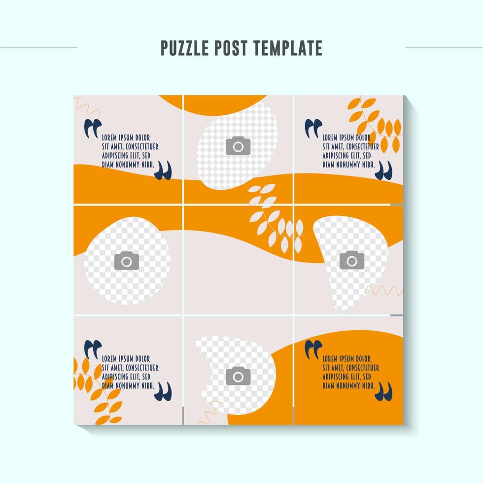 Puzzle Post Template on Social Media vector