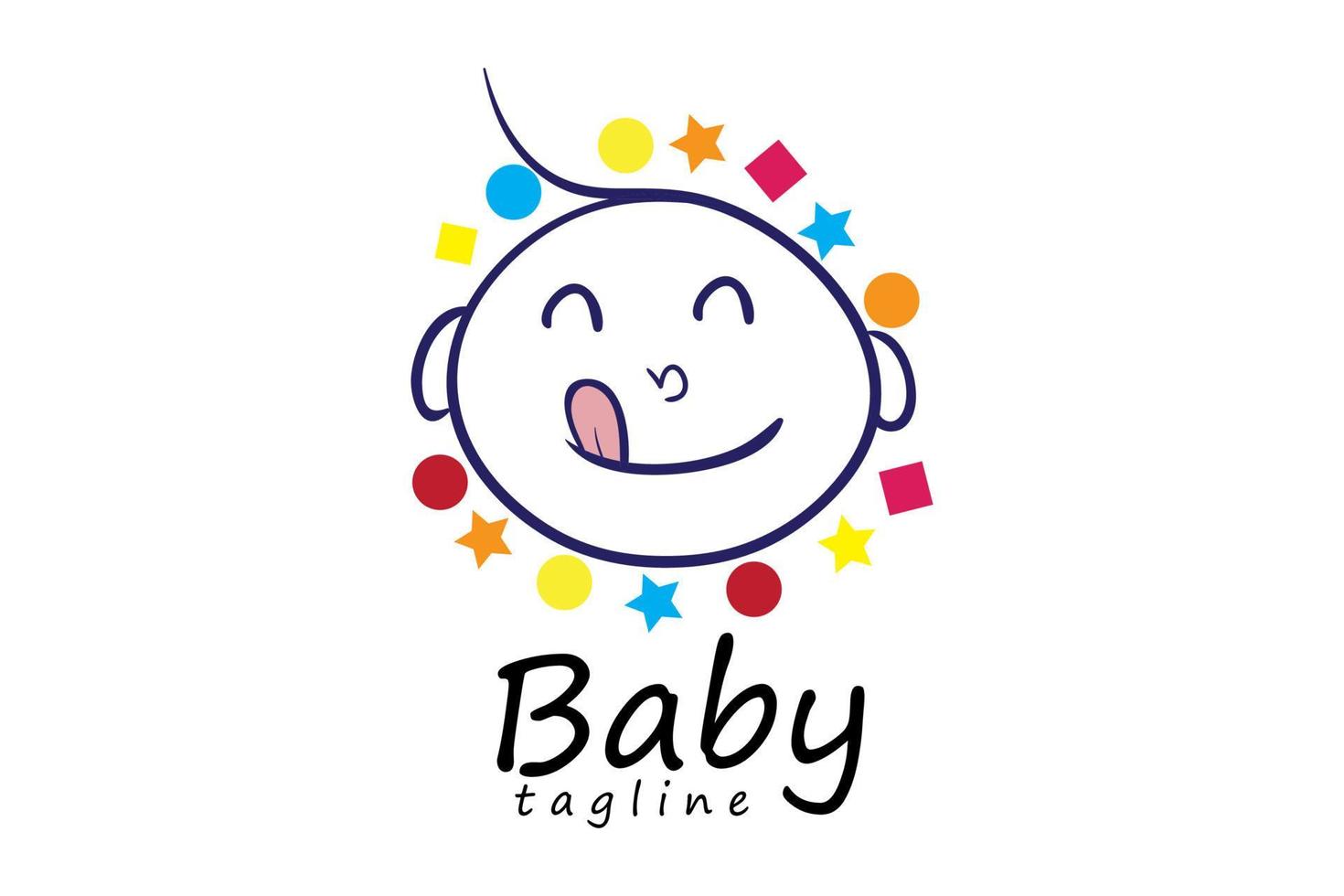 Cute Baby Logo Icon Design vector