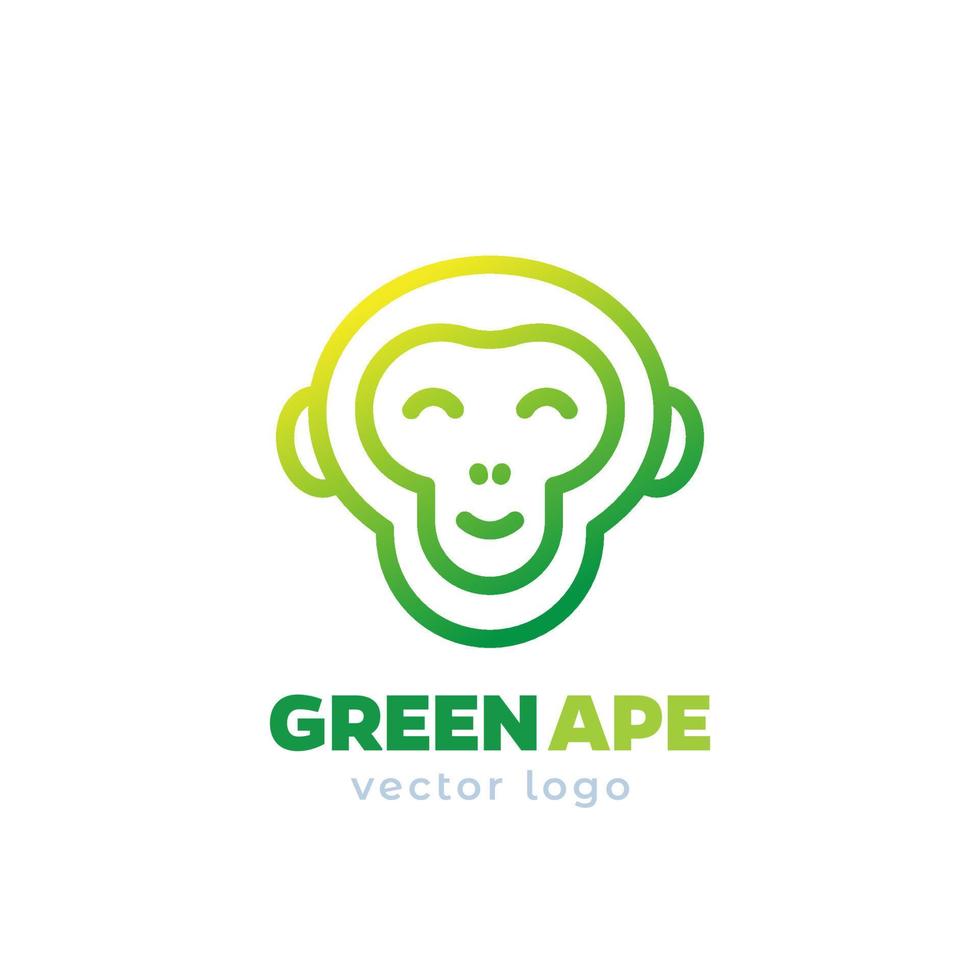 ape, chimp logo design in line style vector