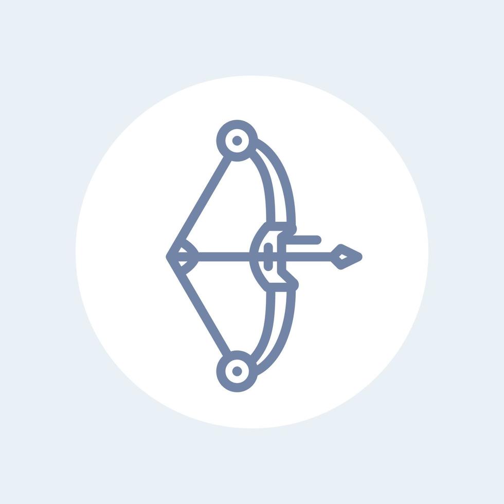 compound bow line icon isolated on white vector
