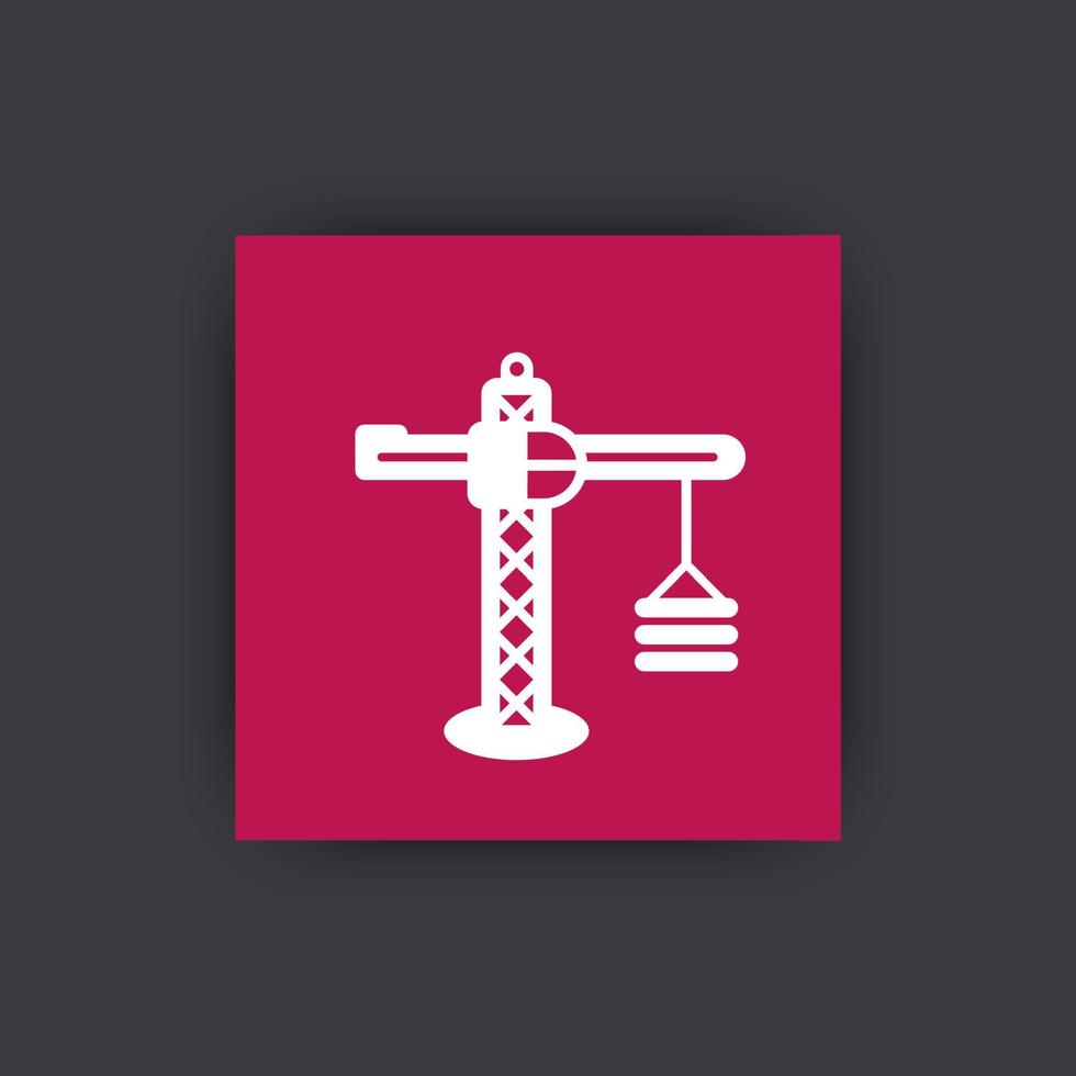 construction crane icon, vector illustration