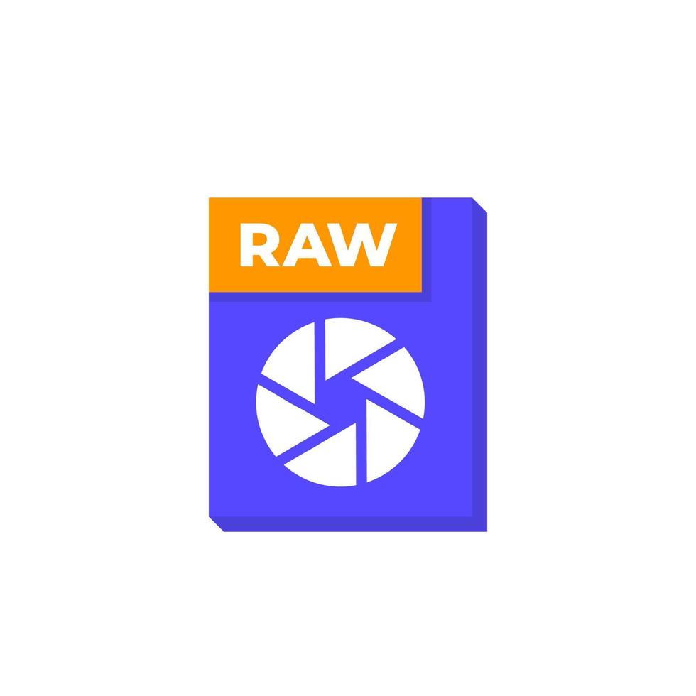 raw file icon, camera image format vector