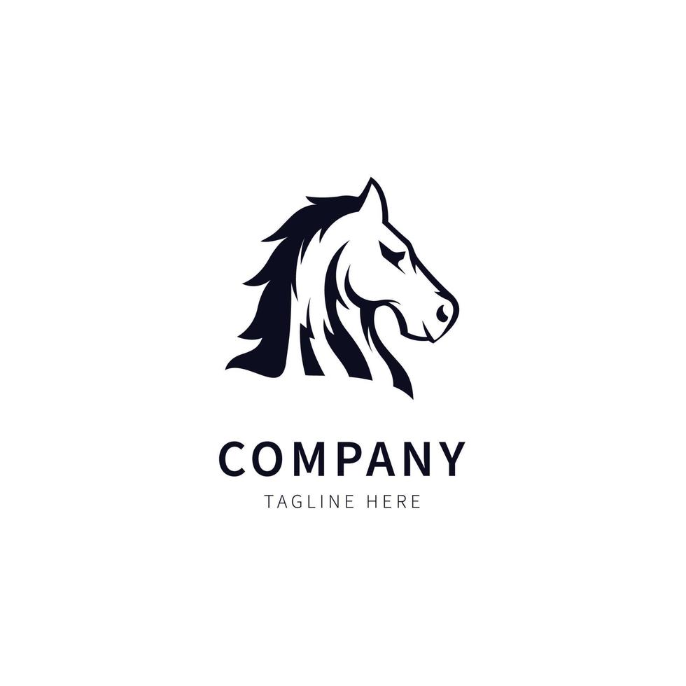 logotipo de cabeza de caballo con vector de ilustración elegante y seguro